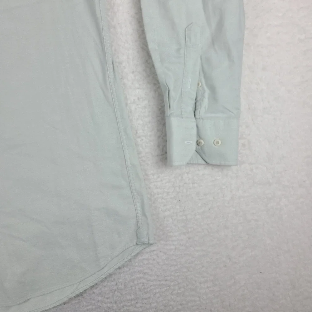 David Donahue Shirt Mens XL‎ Sage Green Oxford Solid Cotton Dress Button Up